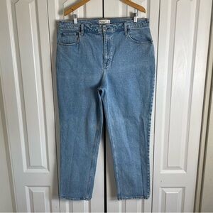Abercrombie & Fitch Curve Love 90s Straight Ultra High Rise Jeans Womens 18 Blue